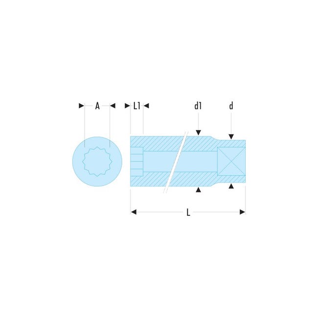 Bussola Facom 17mm - Attacco 3/8'' Profilo OGV Per Meccanici - Foto 2