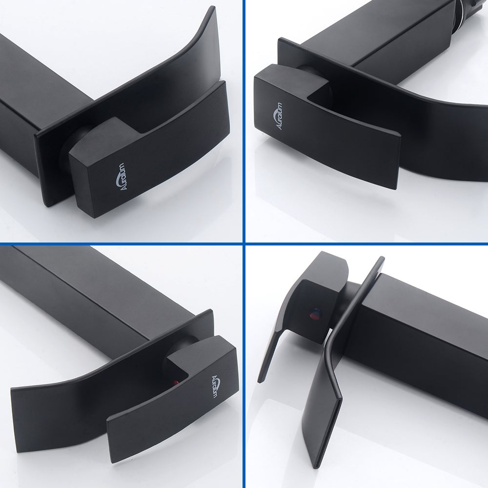 Auralum max Mitigeur de Lavabo Noir XL Robinet de Lavabo en Cascade Robinet pour Salle de Bain Mitigeur de lavabo et vasque - 6