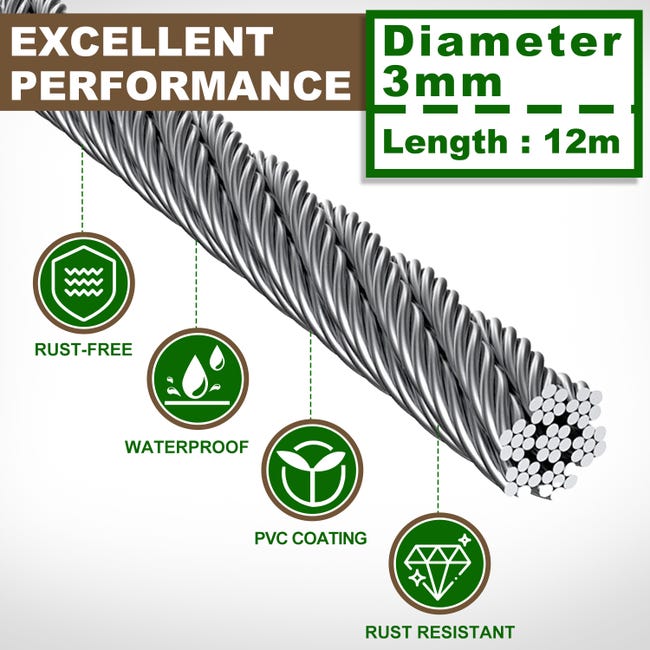 Sistema Corde Per Piante Esterne Supporto Per Piante Rampicanti, Kit Completo In Acciaio Inox Kit Piante