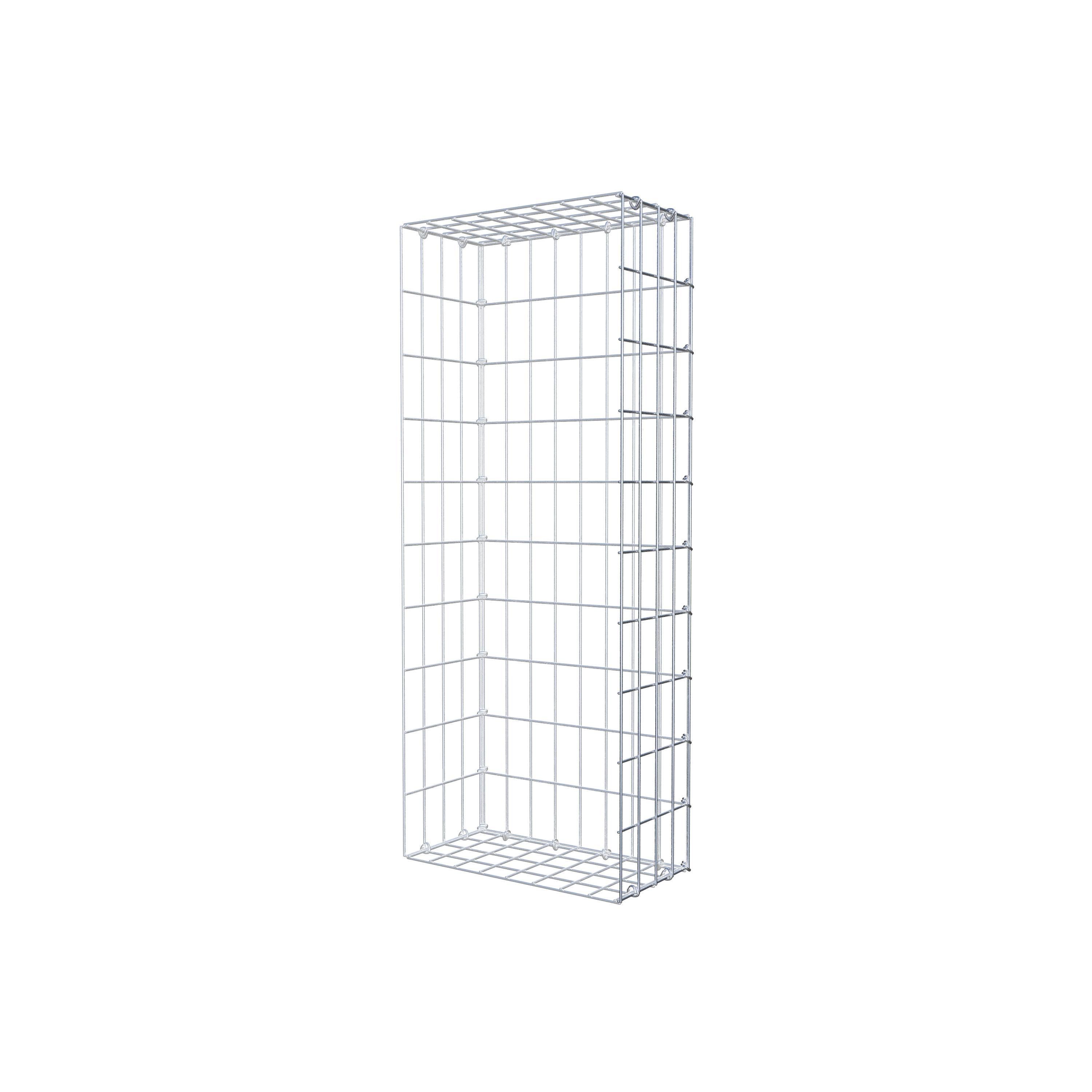 Gavión para alargar en acero galvanizado 100x20x40cm (LxAxP), malla 5 x 10cm, Anillo en C, sin rejilla frontal - 2