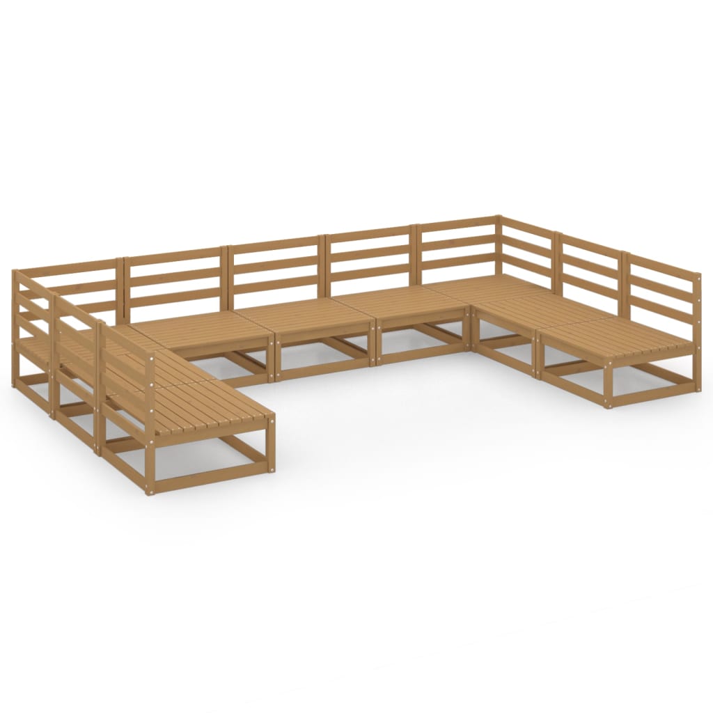 Salon bas de jardin en Bois Marron 8 personnes - 8