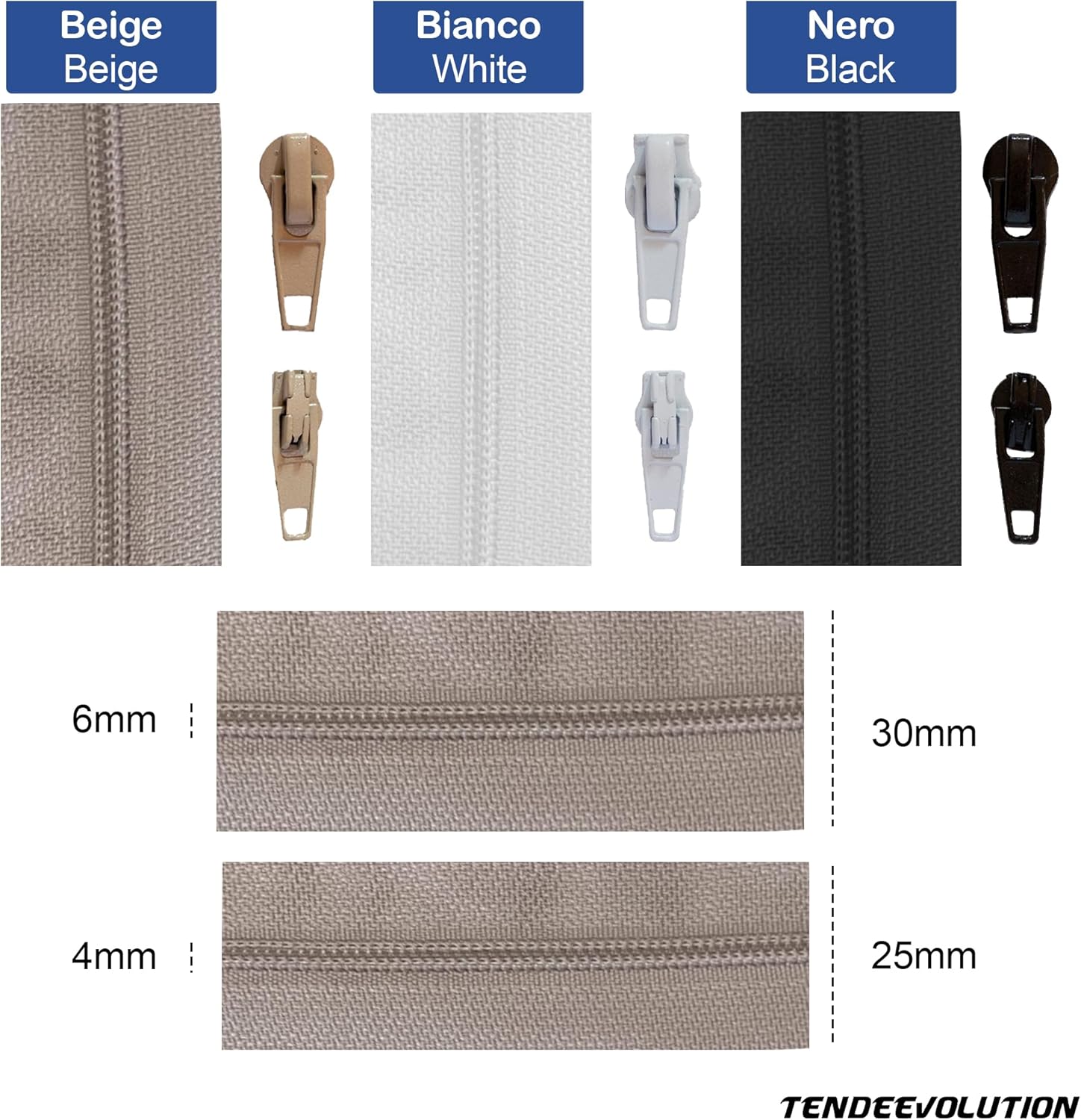 2 Voies Fermeture Éclair Plastique 5 Mm Pas Divisible Pour Vestes Poches Val Tentes étuis De