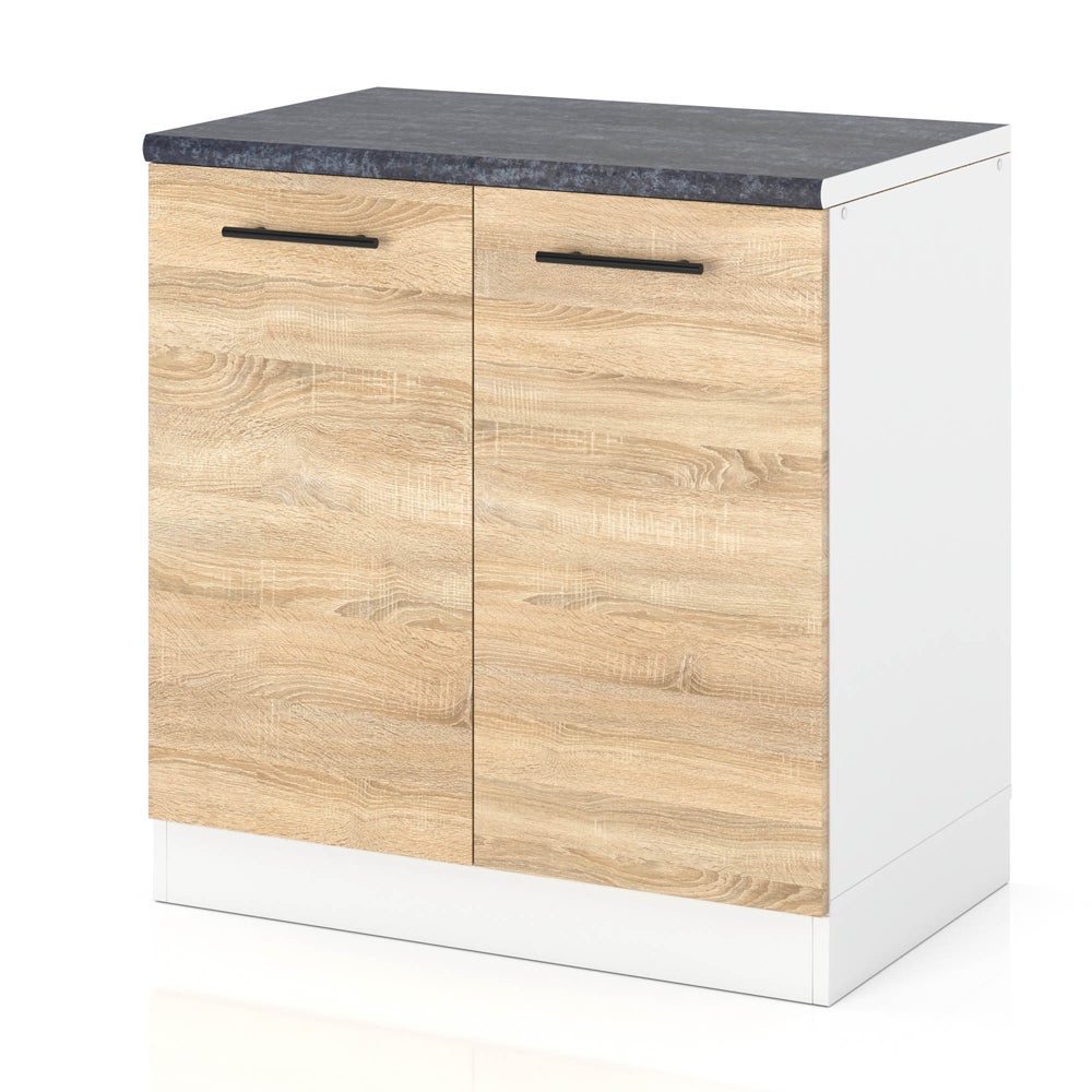 Szafka kuchenna stojąca z blatem modułowa 80cm spremium dąb sonoma