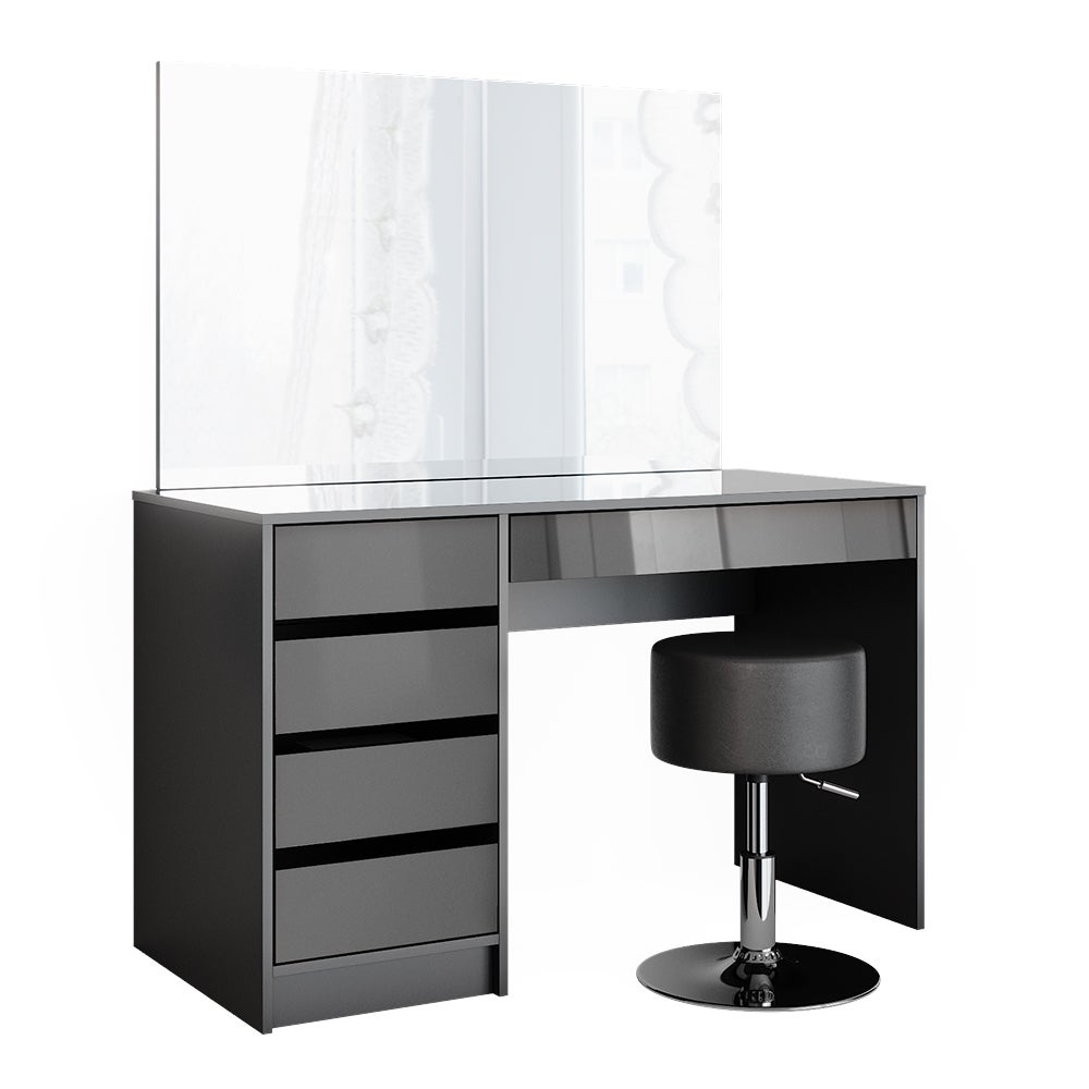 Vicco Stół o jamierze Sherry, Antracyt, 120 cm z taboretem