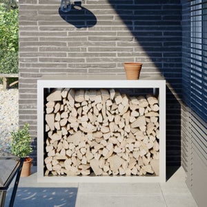 Portaceppi Antracite 120x45x210 Cm In Acciaio Zincato Per Legna Da Ardere