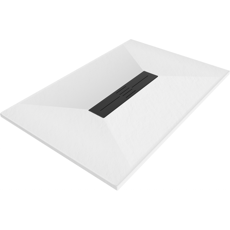 Mexen Toro brodzik prostokątny SMC 130 x 90 cm, biały, maskownica czarna - 43109013-B
