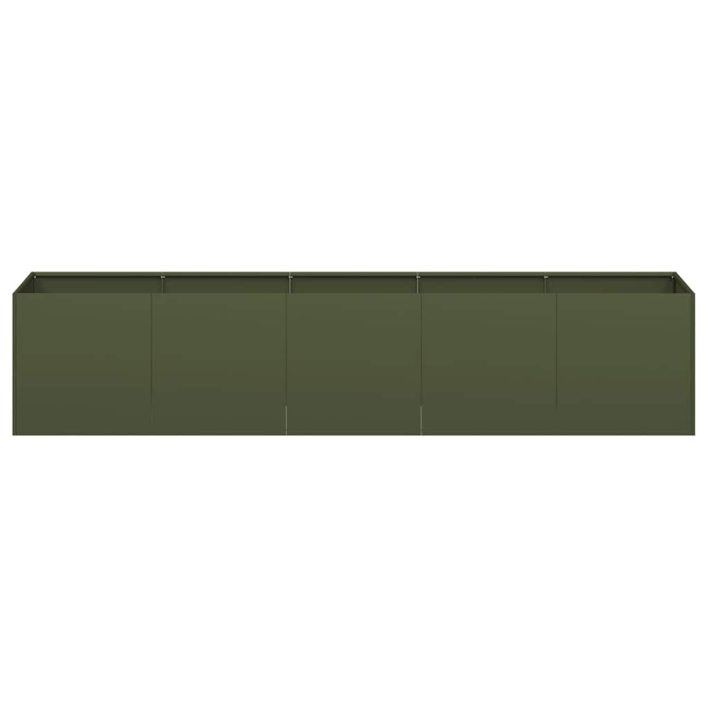 Jardinière，Pot de Fleurs vert olive 200x40x40 cm acier laminé à froid CFW301434 - 4