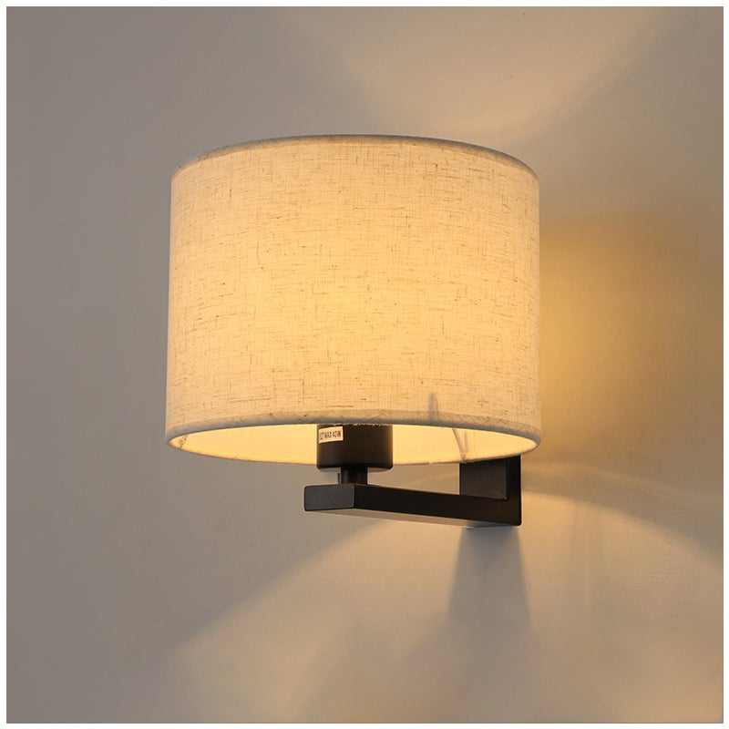 Lampa ścienna z kloszem z tkaniny, nowoczesne lampy ścienne, kinkiet nocny, lampa ścienna, gniazdo E27, lampa dekoracyjna