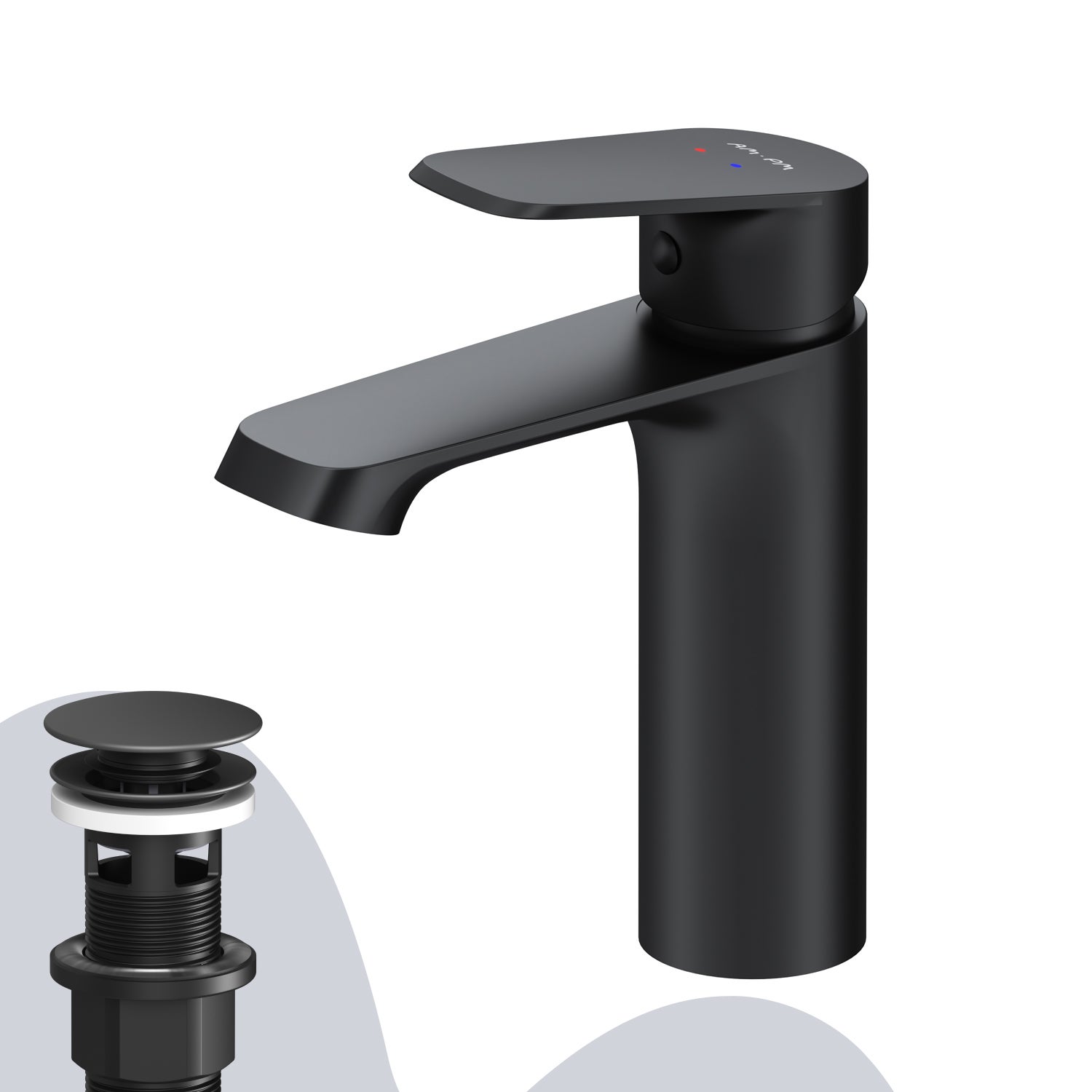 AM.PM Robinet Mitigeur Lavabo Hit FTA82200 - Mitigeur Monocommande Laiton Chrome Avec Bonde, Salle De Bain Moderne