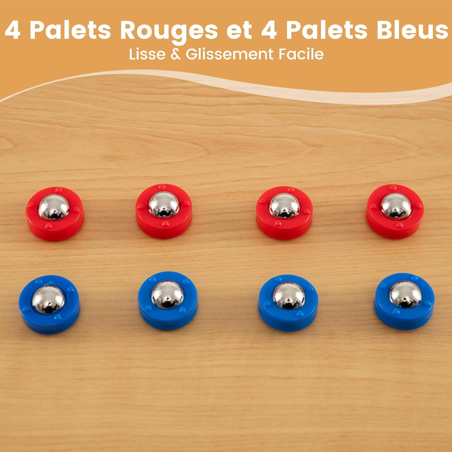 Shuffleboard et Curling, Table Air Hockey Portable 2 en 1 avec 8 Disques, Rainures Antidérapantes, Table Multijeux pour Adultes,Fête de Famille - 4