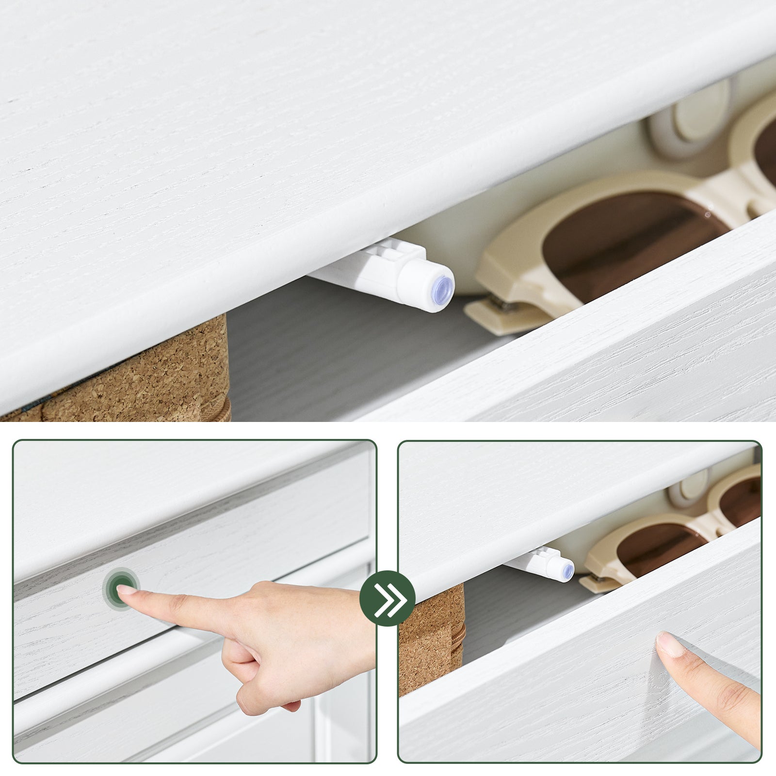 SoBuy Meuble Chaussures Rangement Chaussures 3 Abattants, Armoire à Chaussures Entrée, Range Chaussures, 12 Paires, 53x24x118cm, Blanc, FSR94-WG - 5