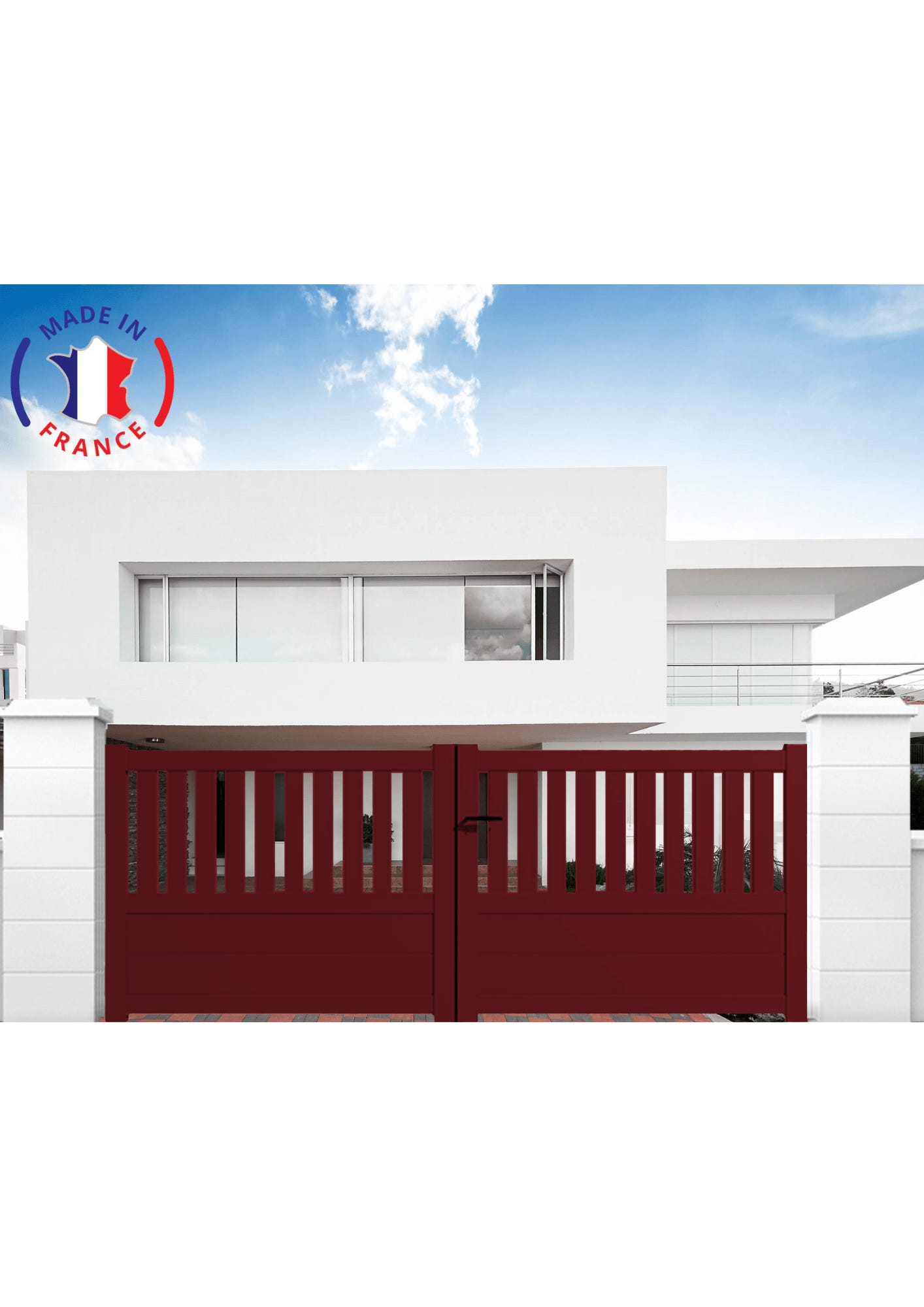 Portail Aluminium Battant Semi ajour En Kit Dimensions L 3500 entre portail-aluminium-battant-semi-ajour-en-kit-dimensions-l-3500-entre