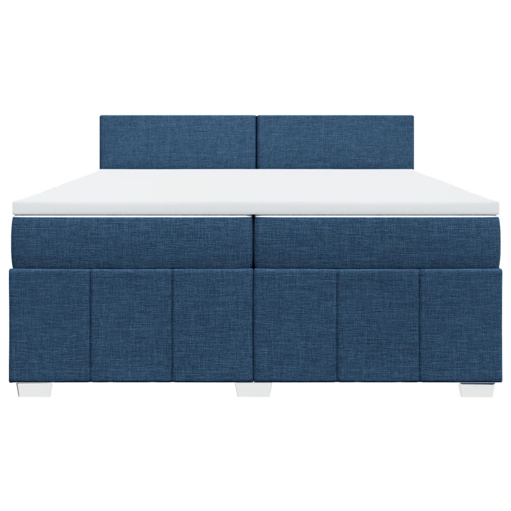 Maison Exclusive - Sommier à lattes de lit avec matelas Bleu 200x200 cm Tissu - 4