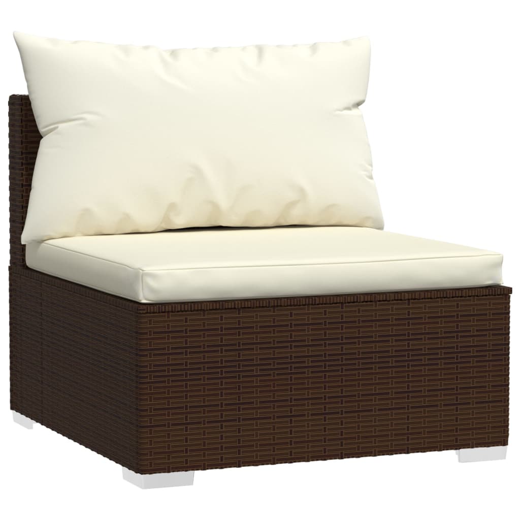 Maison Exclusive - Set Divani da Giardino 6 pz con Cuscini in Polyrattan Marrone - 6