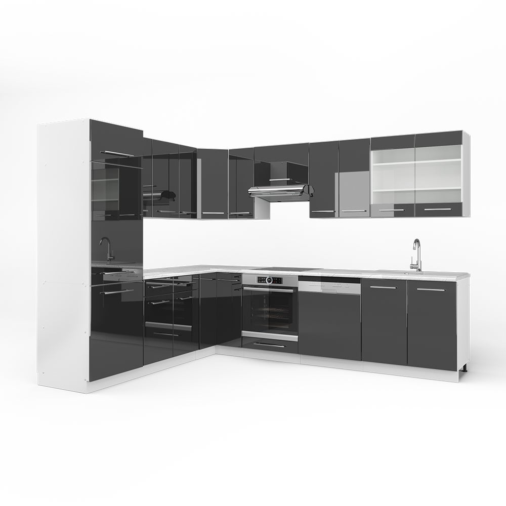 IHC Listello Angolare Per Piano Cucina, 60 Cm, 38 Mm, Colore Acciaio Inox, Lato Destro, Senza Fori, In Alluminio