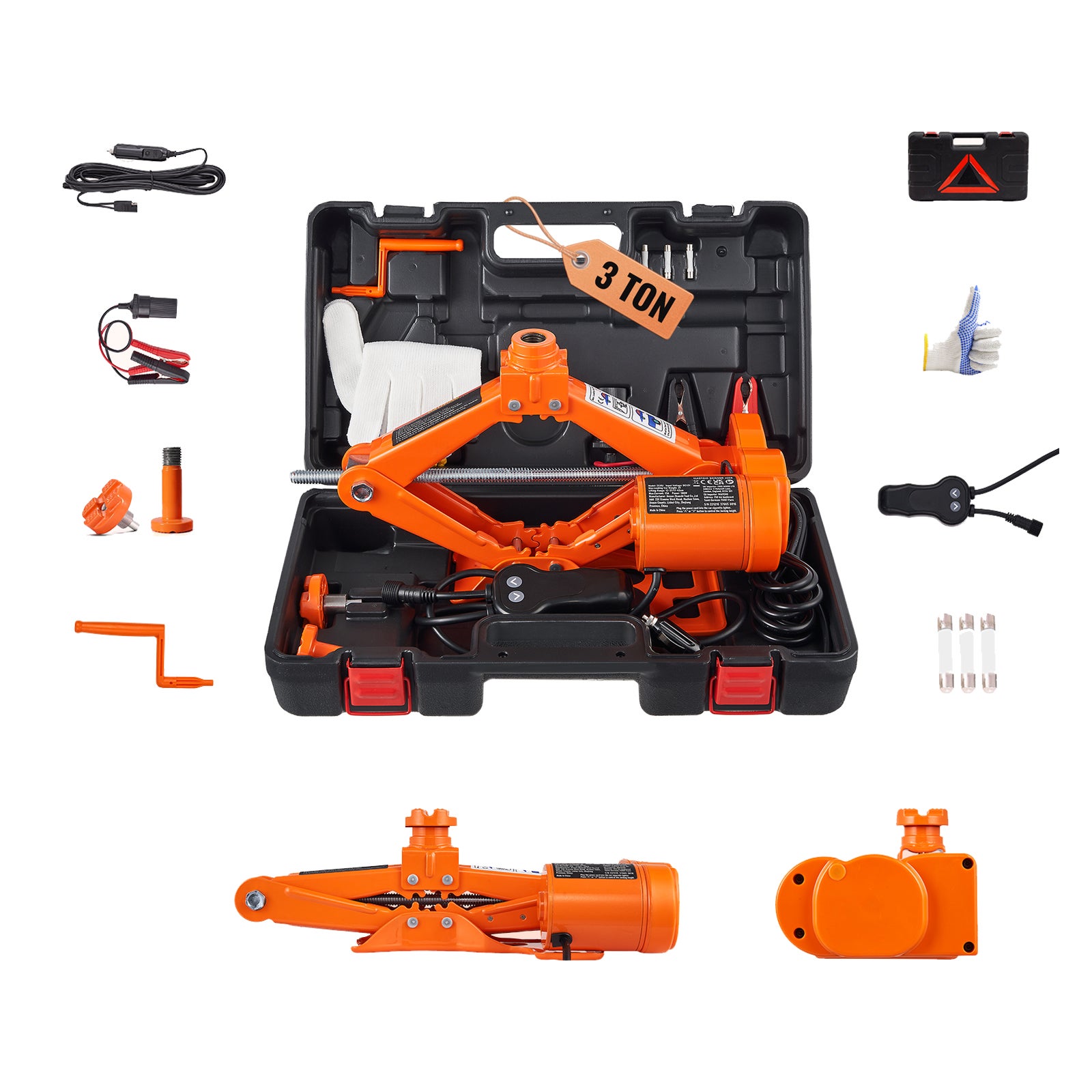 Macaco Elétrico SucceBuy Carro 3 T, Macaco de Tesoura Compacto para Reparações Automotivas, Prático e Fiável - 3