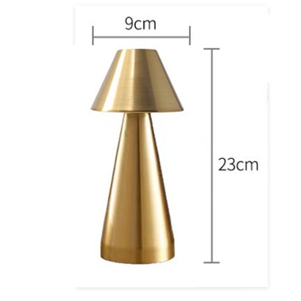 Lampe de table LED rechargeable, veilleuse USB de chevet, lampe tactile sans fil, éclairage à 3 tons - doré - 2