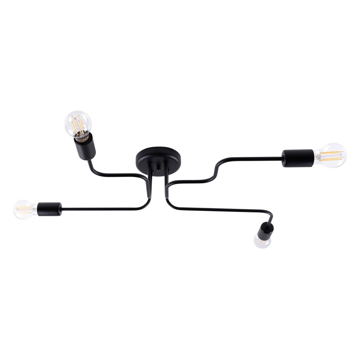 Lampa sufitowa wisząca Vector czarna 4xE27x15W wym: 15,5 x 78 x 58 cm metal Sollux Lighting