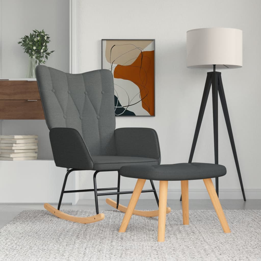 Fauteuil à Bascule Avec Repose-pieds - Rembourrage Velours Beige - Poches Latérales - Ergonomique Et Confortable - Pour Salon/chambre - 3