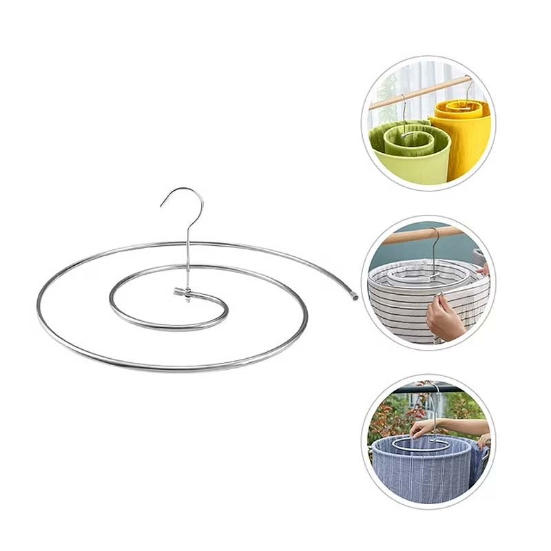 2pcs Spiralny suszarka do ubrań, okrągły wieszak ze stali nierdzewnej na balkon, obrotowy wielofunkcyjny wieszak do pościeli i kołder