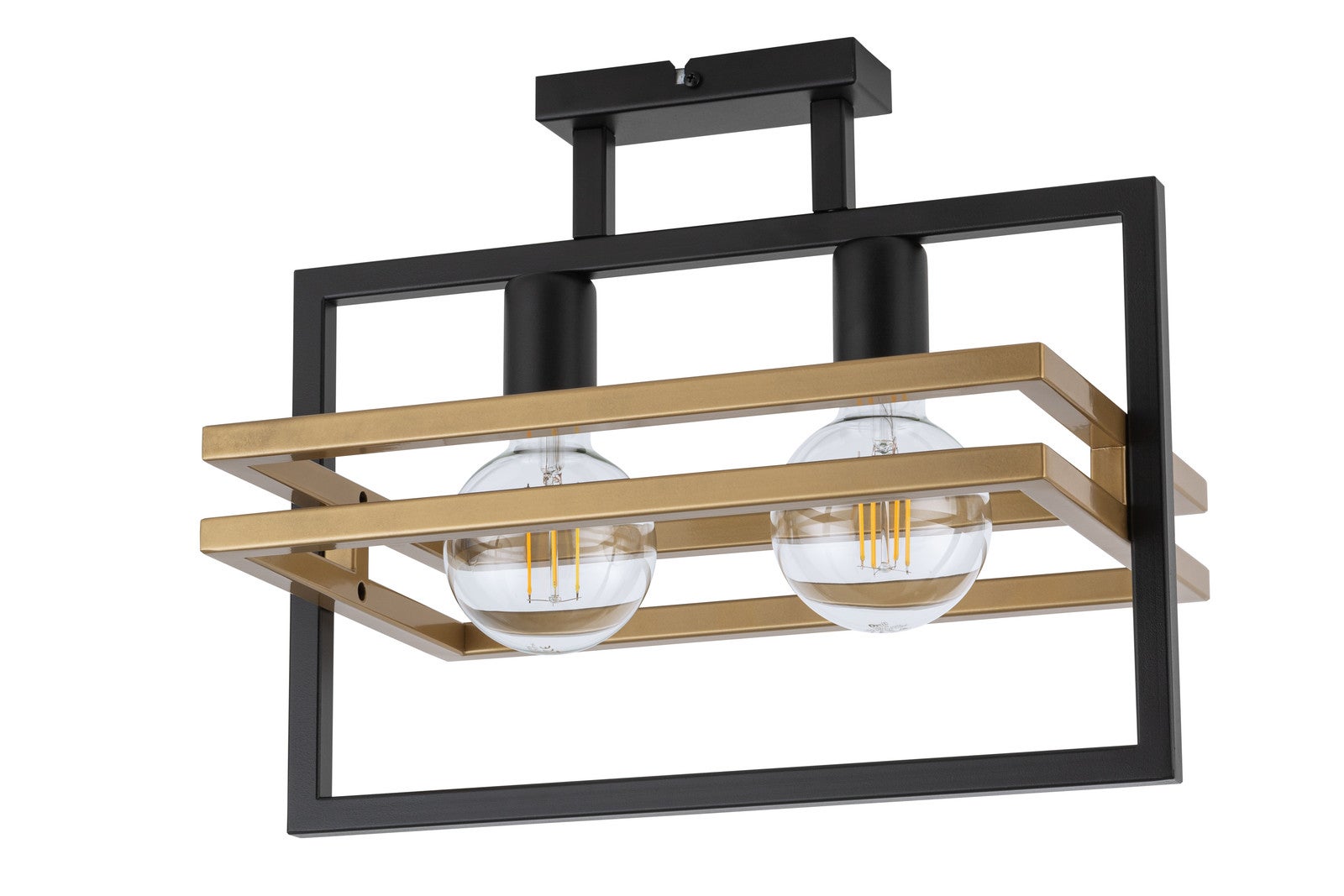 Lampa sufitowa wisząca Merci czarno-złota 2xE27x15W dekoracyjna wym: 34 x 40,5 x 26 cm metal SIGMA