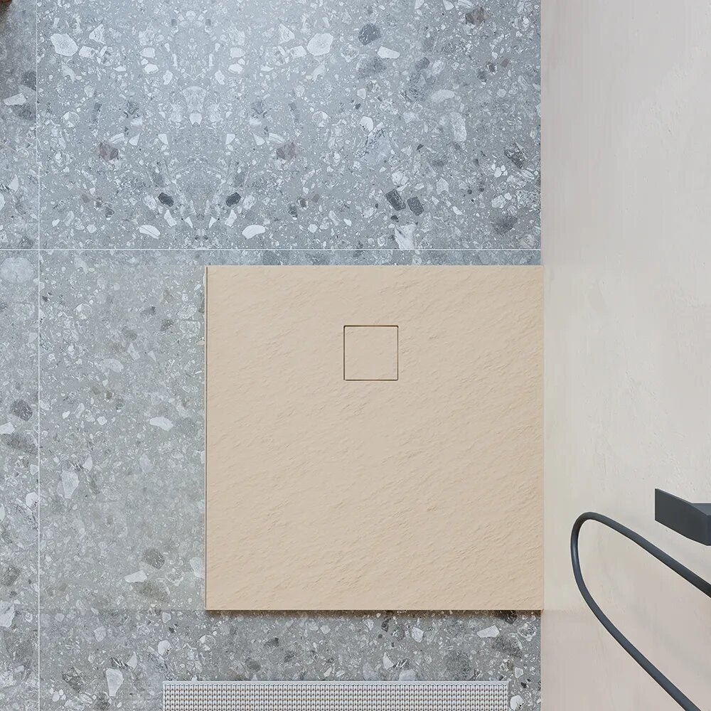 Receveur de douche 80 x 80 cm couleur ivoire effet pierre | Samos - 2