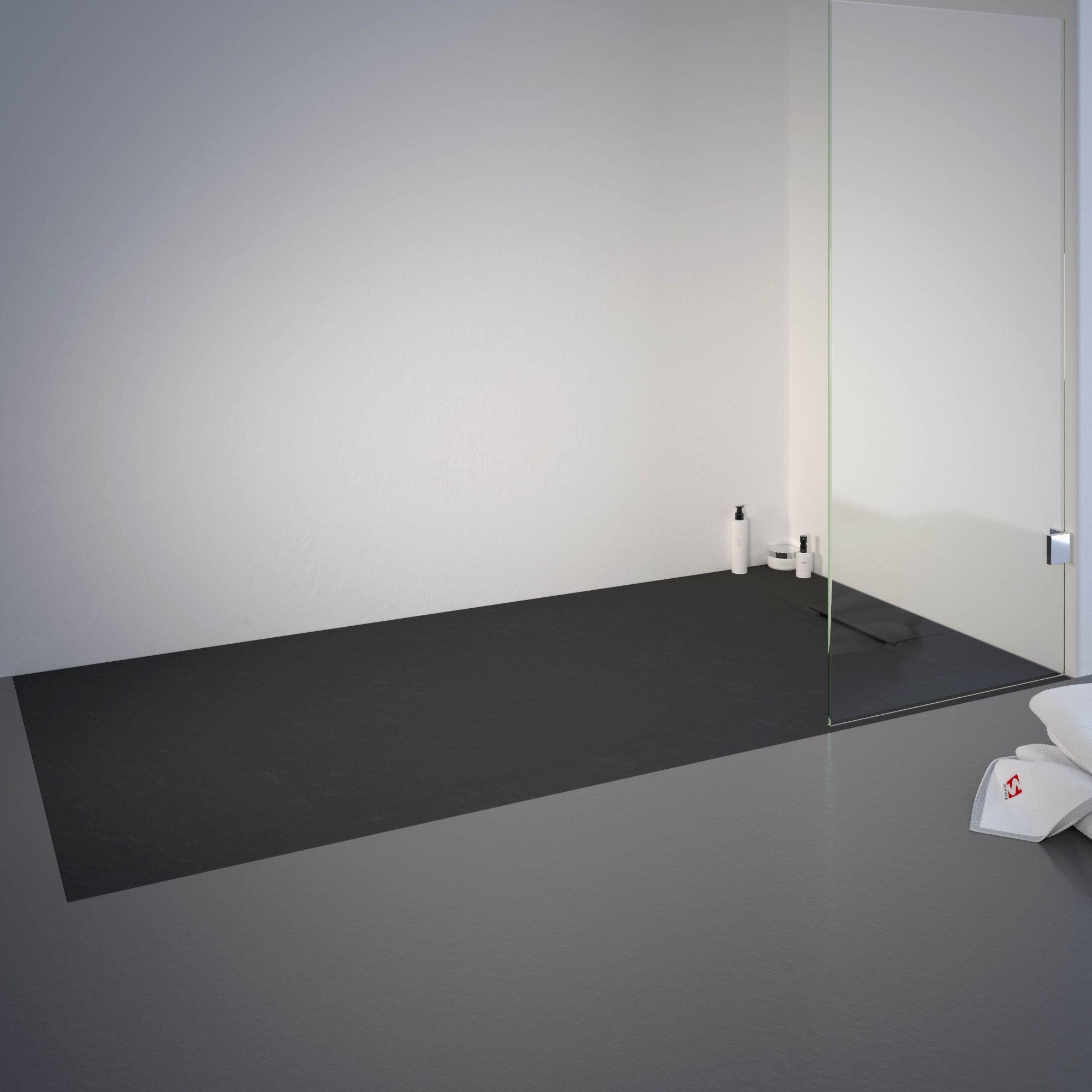 Receveur De Douche Idralite 90x160 Cm, Effet Pierre Ardoise, Résine Anthracite – Sans Bonde, Réductible