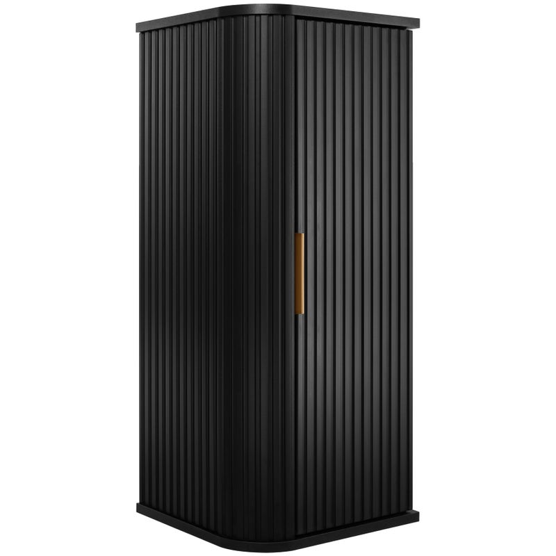 Słupek łazienowy GLAMOUR 35 x 79 cm czarny wiszący ryflowany 2 kolory uchwytów