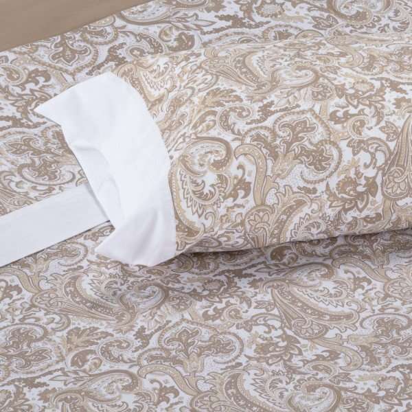 Nalui Ensemble de draps cama 150 Atenea Beige / Blanc Tissu en polycoton, lavable à 30º et facile à repasser. - 6