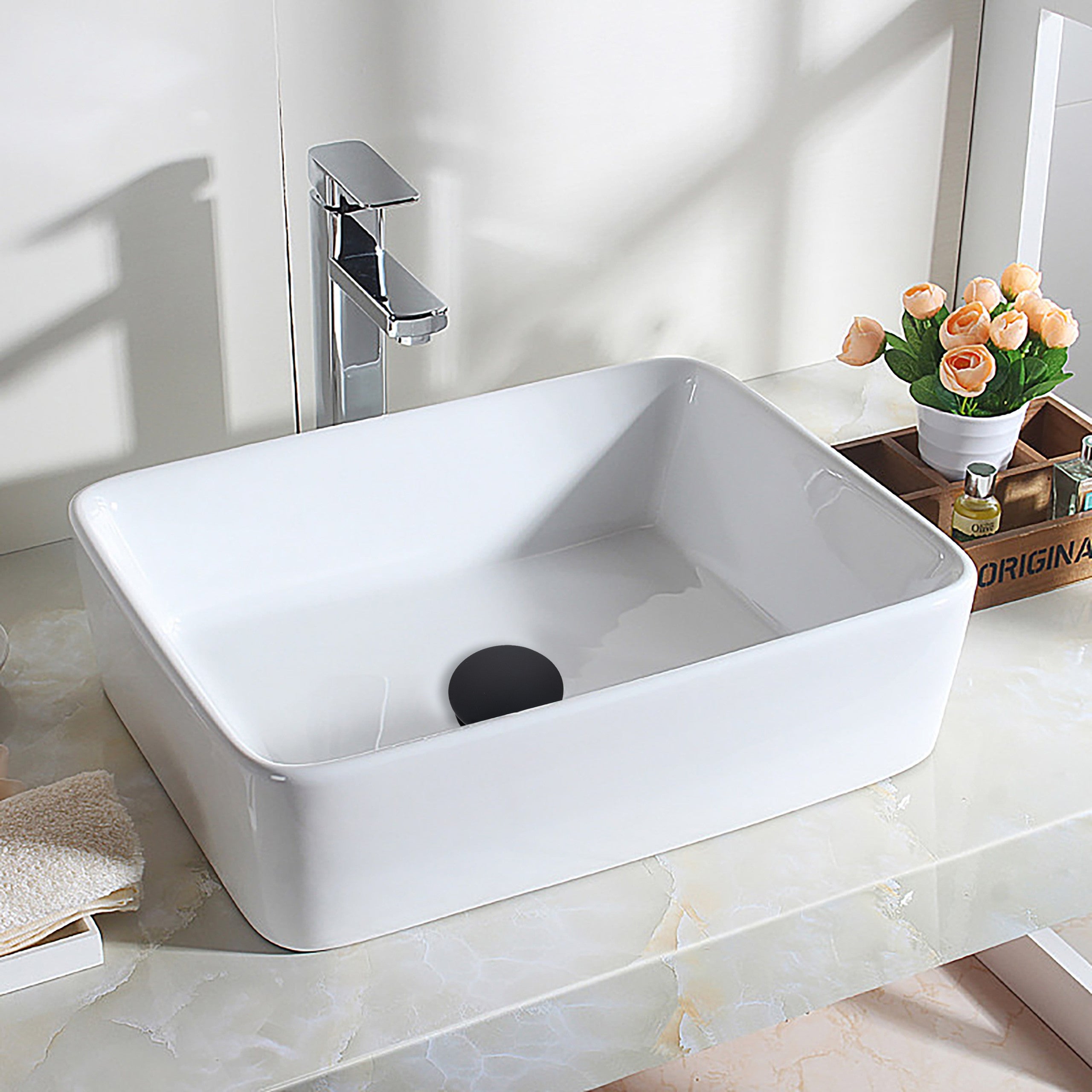 Balneo Bonde clic-clac sans trop-plein, pour lavabo, finition noir, laiton - 2