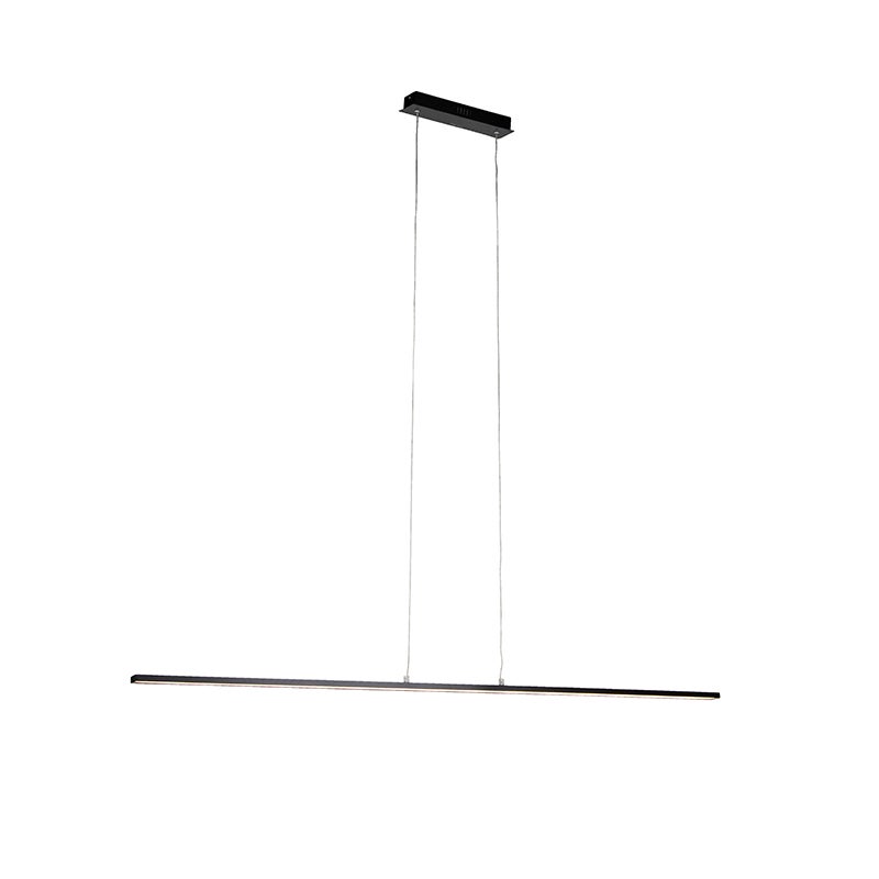 Qazqa nowoczesny lampa wisząca do stołu jadalnego - Banda - czarny, led zintegrowana 30w zestawie, Integrated led, 2700k, ciepła