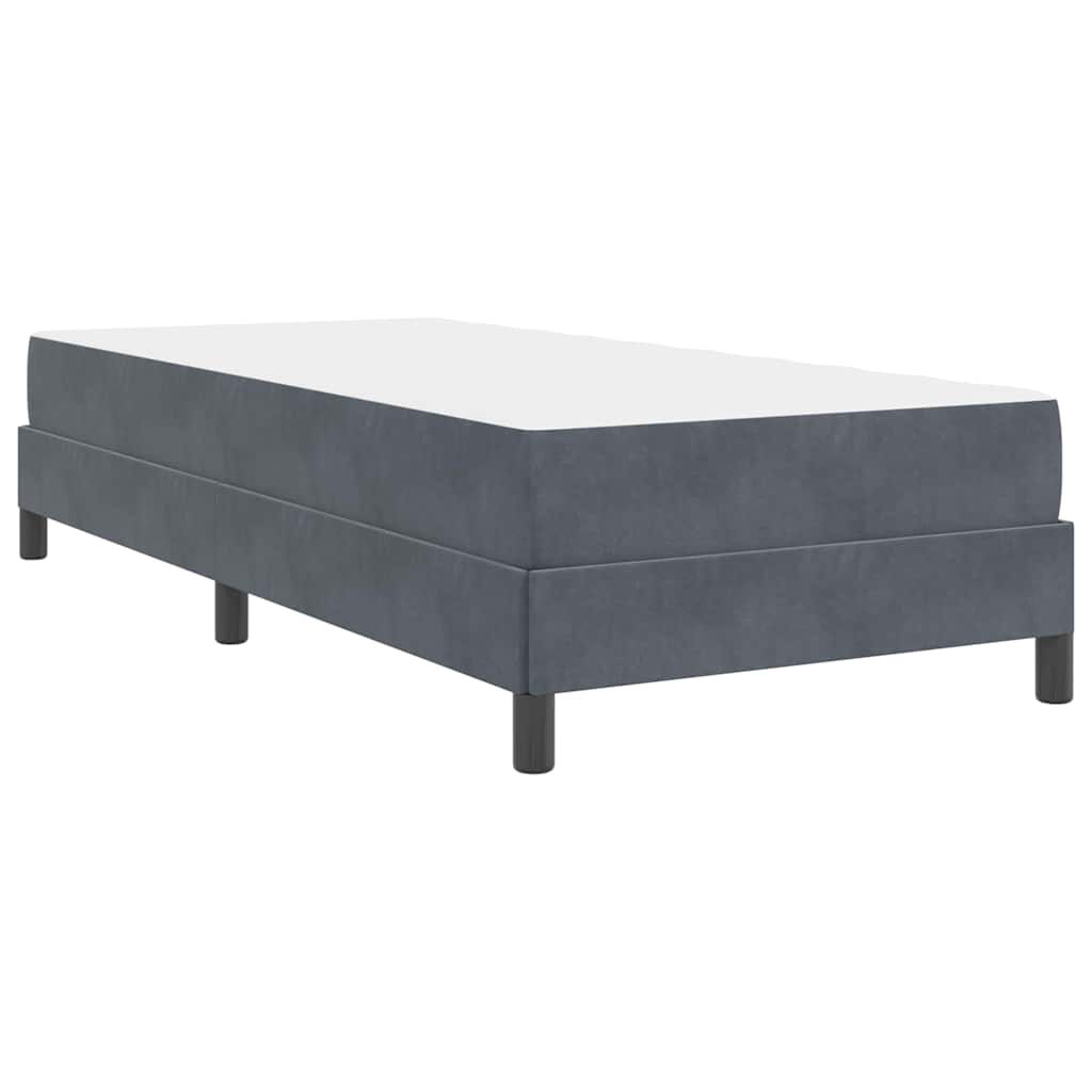 Cadre de lit avec matelas Gris foncé 90 x 200 cm Velours - 9