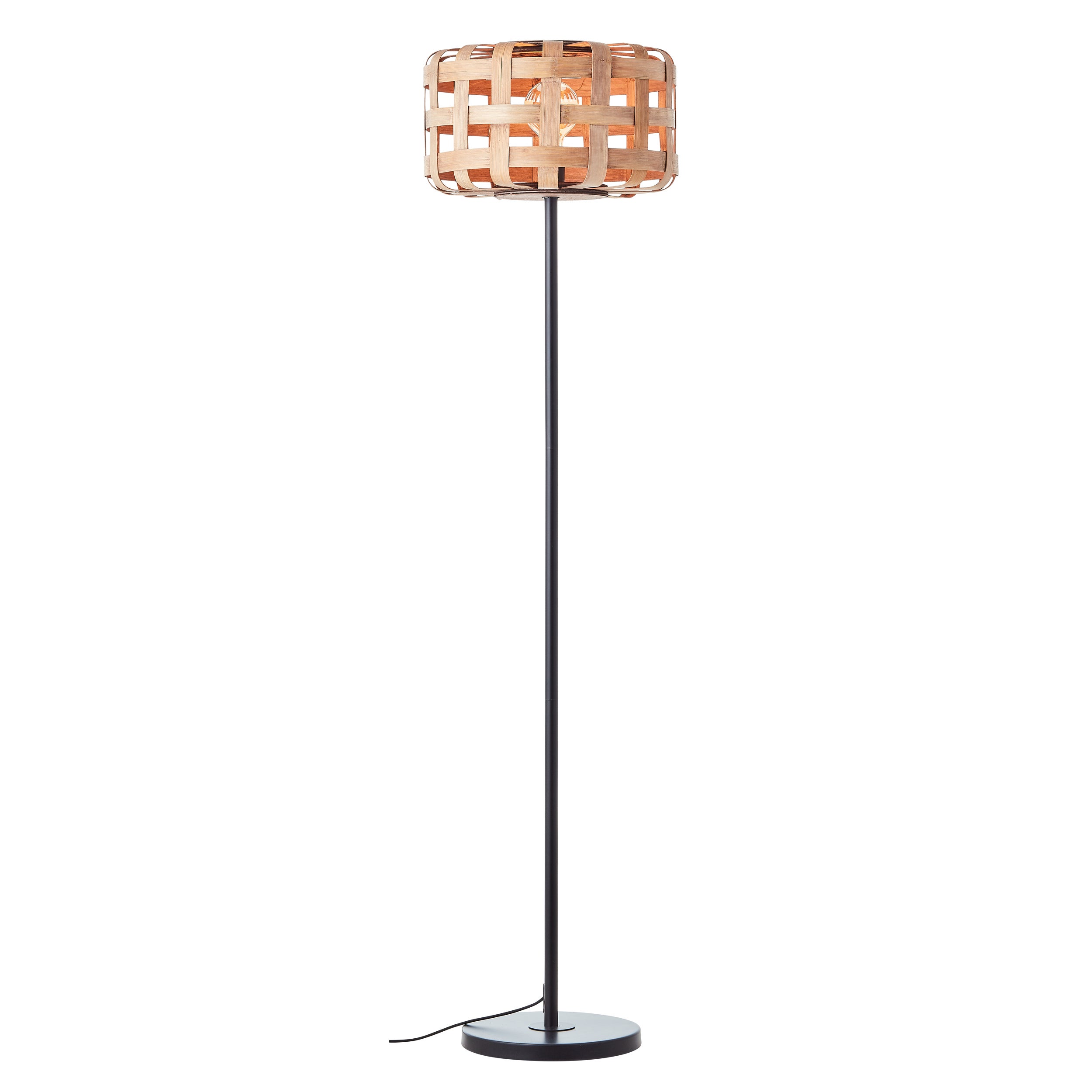 Brilliant lampa podłogowa Woodline bambus 139cm metal/bambus brąz 1x A60, E27, 60 W