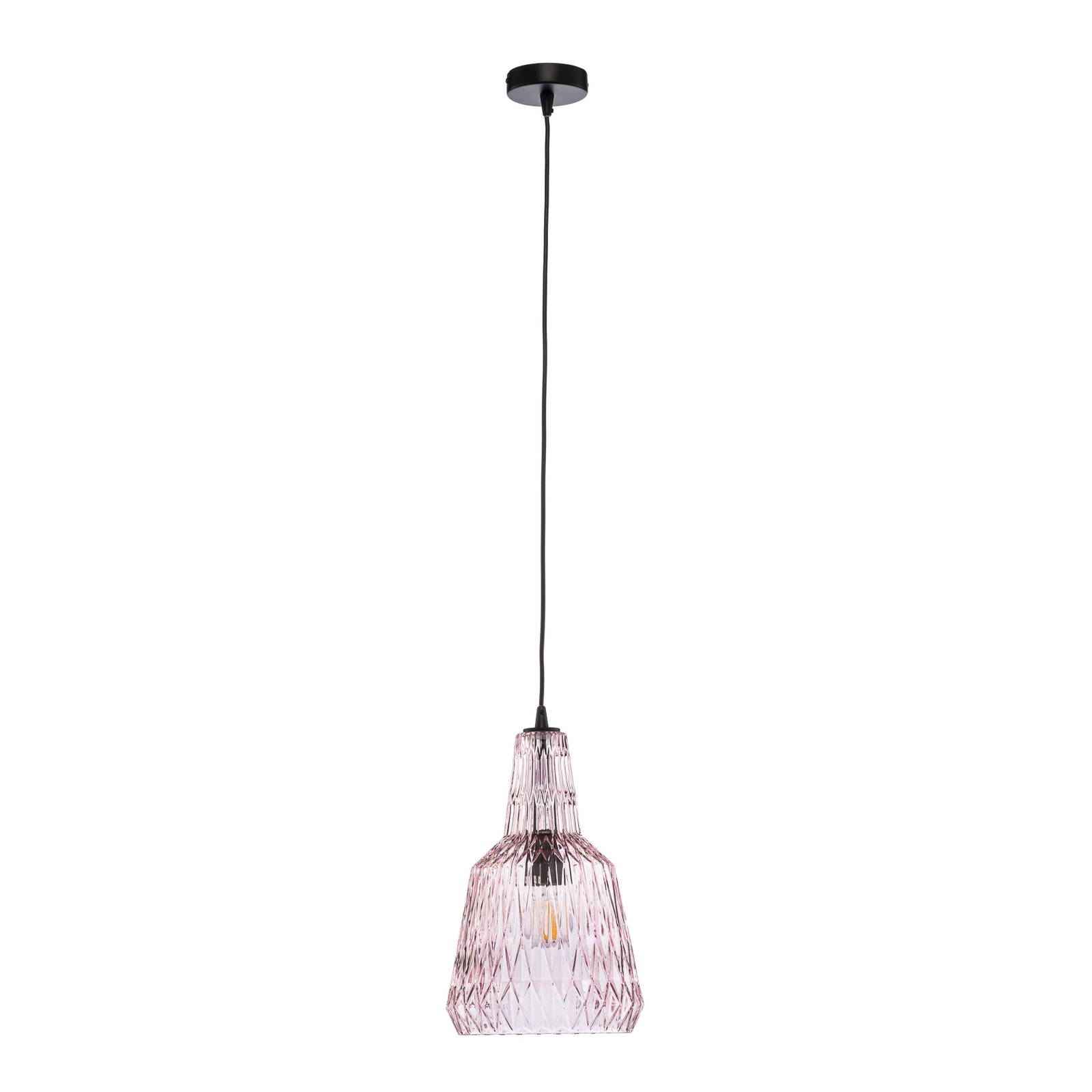Lindby suspension Belarion, rose, à 1 lampe, verre, Ø 23 cm, Suspension ...