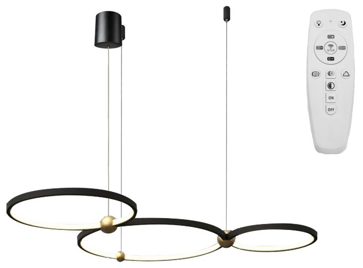 Lampa Sufitowa Wisząca Led Toolight App752-30-40-50 Ring Czarny
