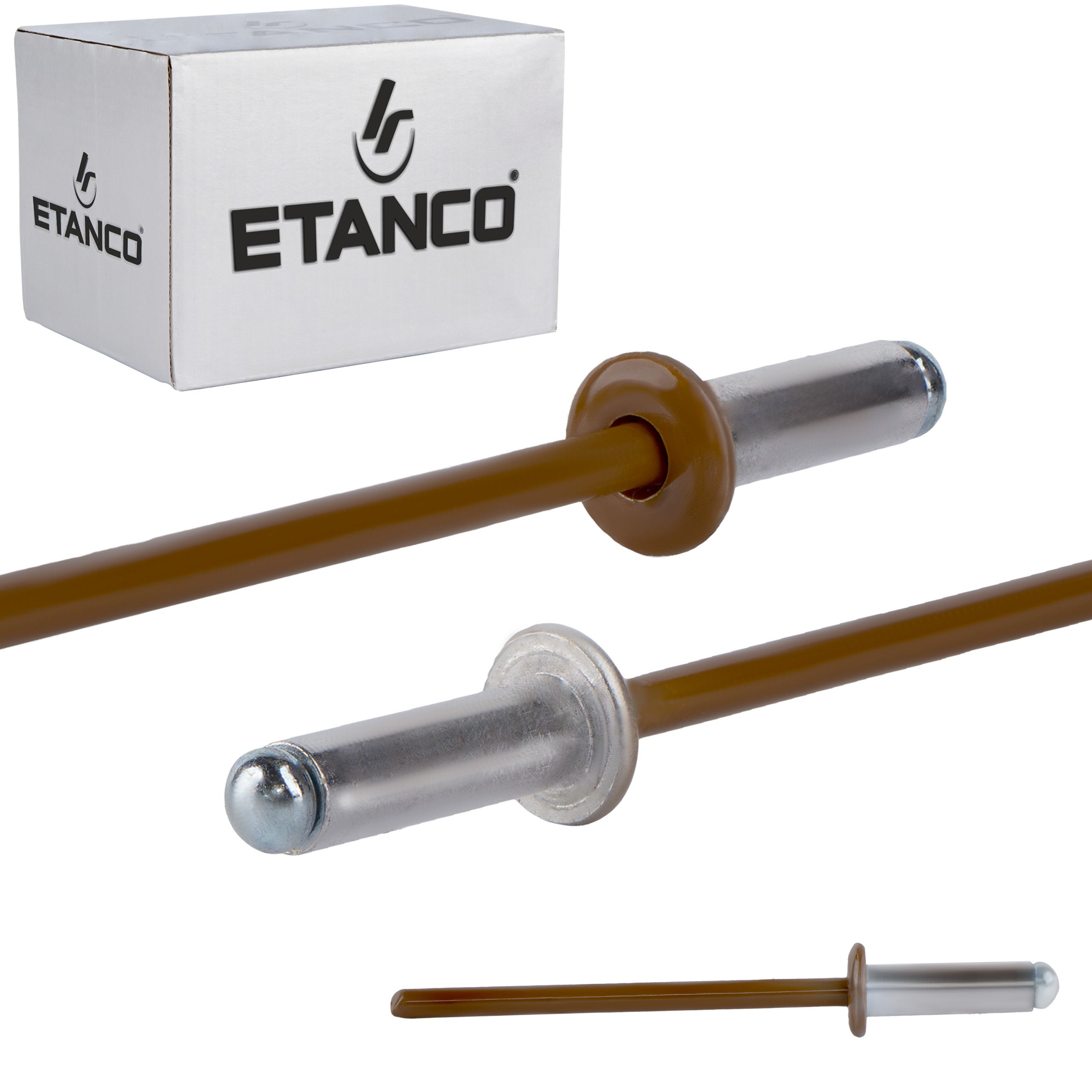 Nity otwarte aluminiowe Etanco Lakierowane RAL 8003 4,0x12 mm 500szt