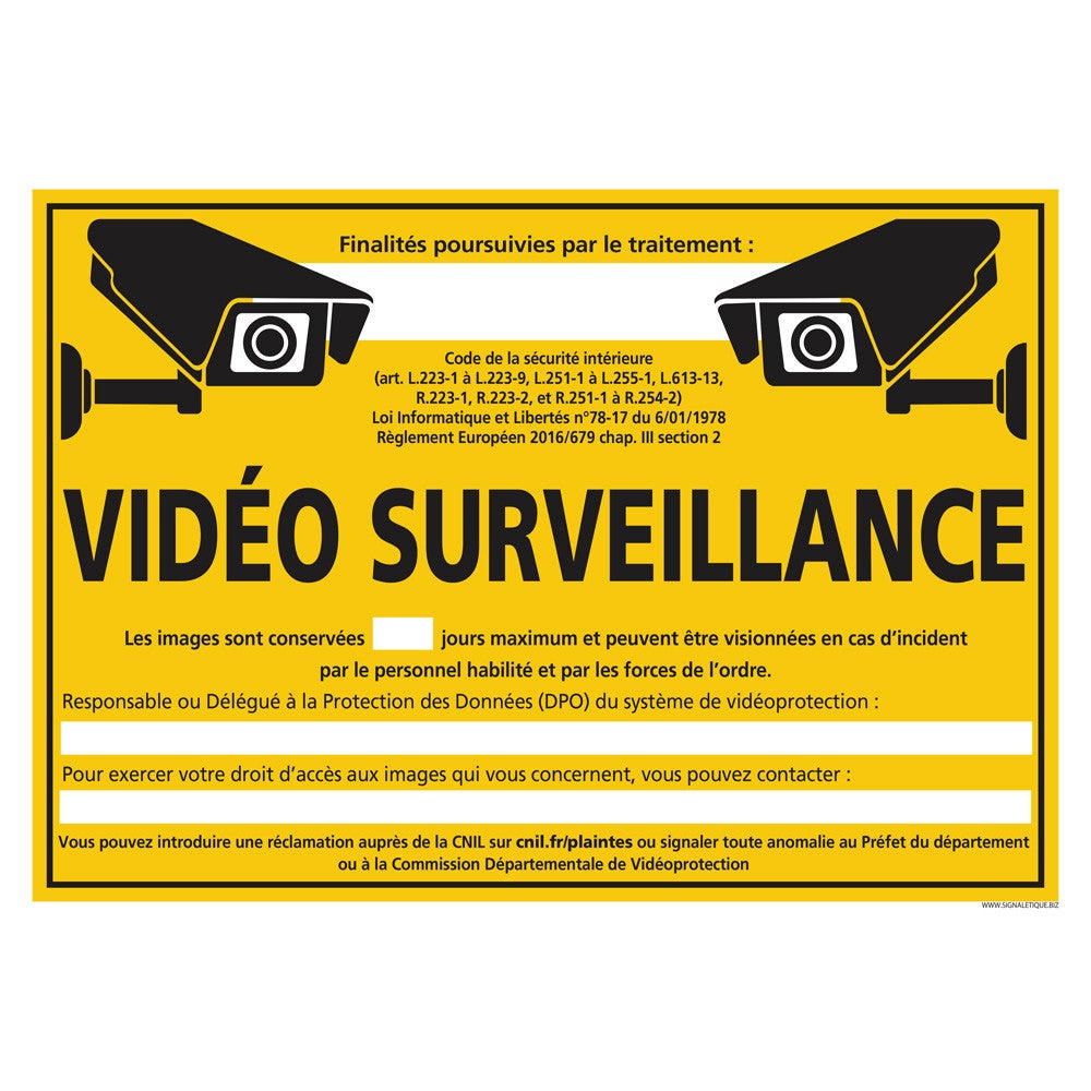 Panneau Alarme Vidéosurveillance 30x20 Cm – Sécurité Maison, Entreprise, Extérieur