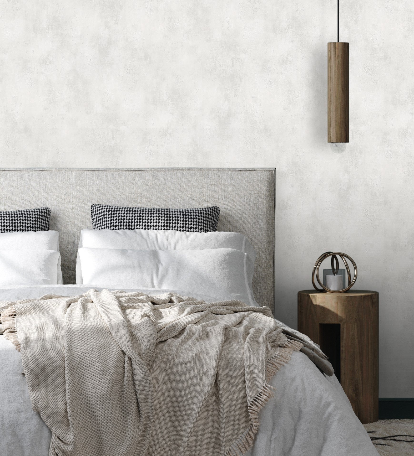 Papel de parede vinílico efeito de betão estucado em cor cinza quente claro com textura em - Hannover 128804 da GAULAN - Rolo de 10 m x 0,53 m - 4