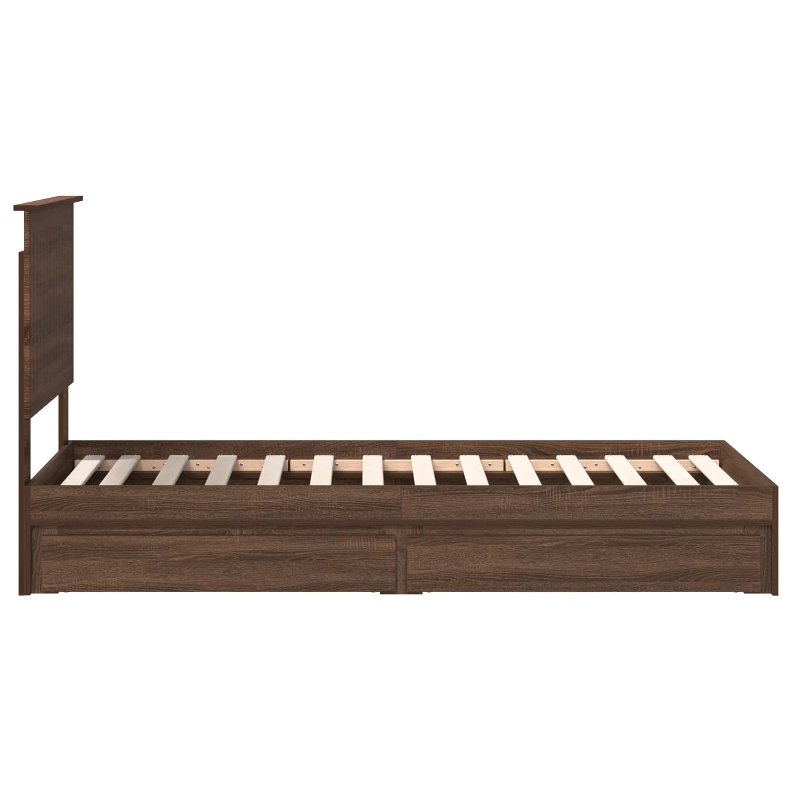 Lit coffre chêne brun 75 x 190 cm panneau de bois - 9