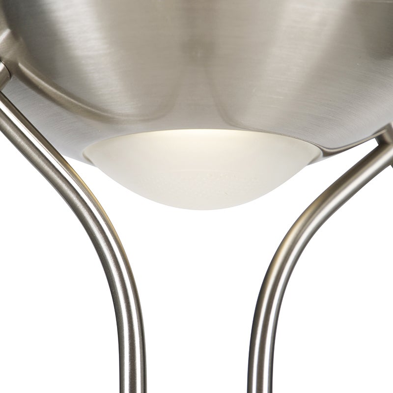 Qazqa moderne lampadaire uplighter avec bras de lecture - Diva - acier, led intégrée 23w incluse, Integrated led, 2000k - 3000k, - 6