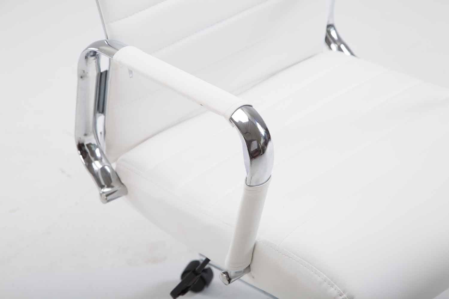 Fauteuil de bureau en synthétique blanc avec assise rembourrée pivotant BUR10240 - 4