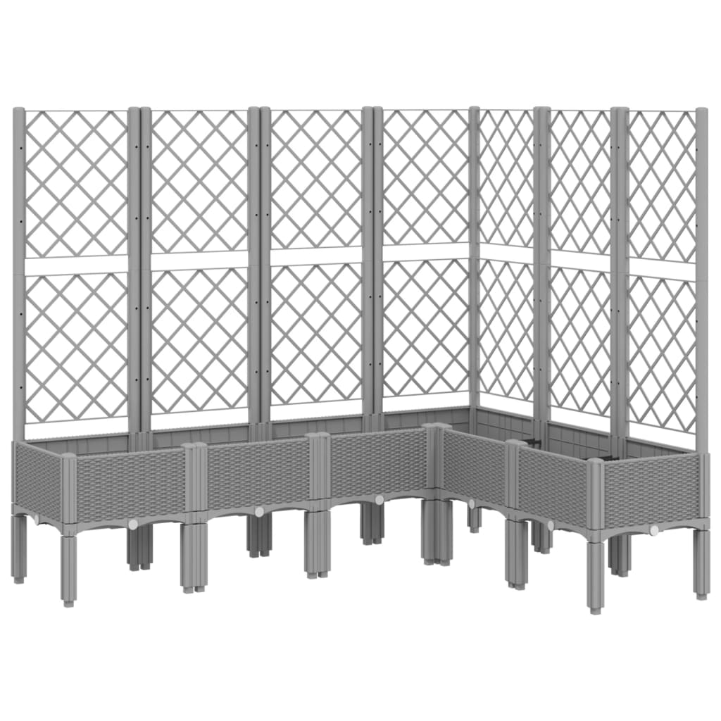 Maison Exclusive - Vaso/floreira de jardim c/ treliça 160x120x142cm PP cinza-claro - 2