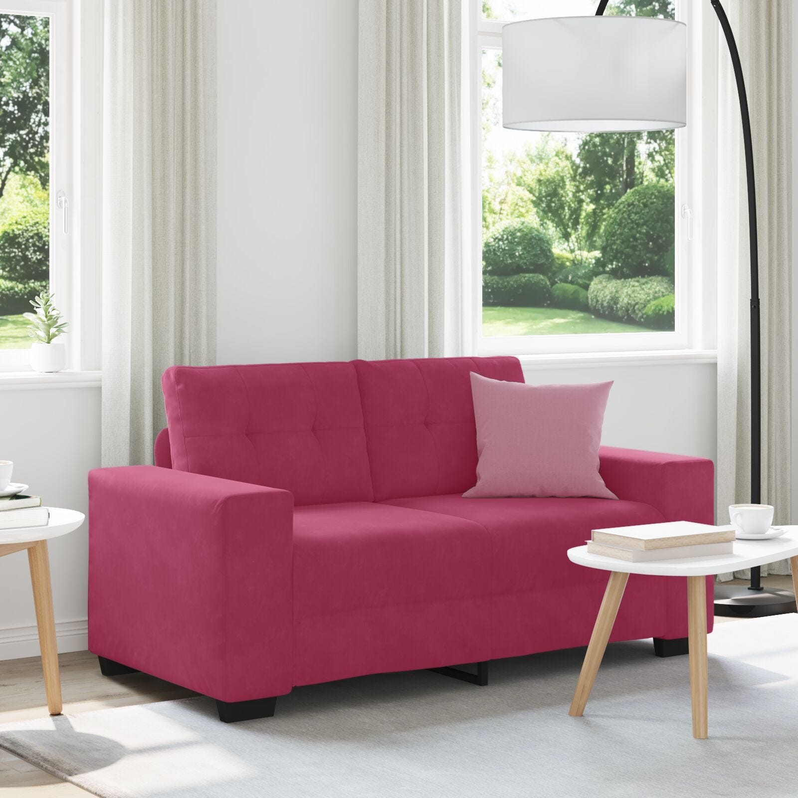 Canapé 4 Places En Velours Vert Foncé 250 Cm - VidaXL, Accoudoirs Carrés, Pieds Effilés - Confortable Et Moderne