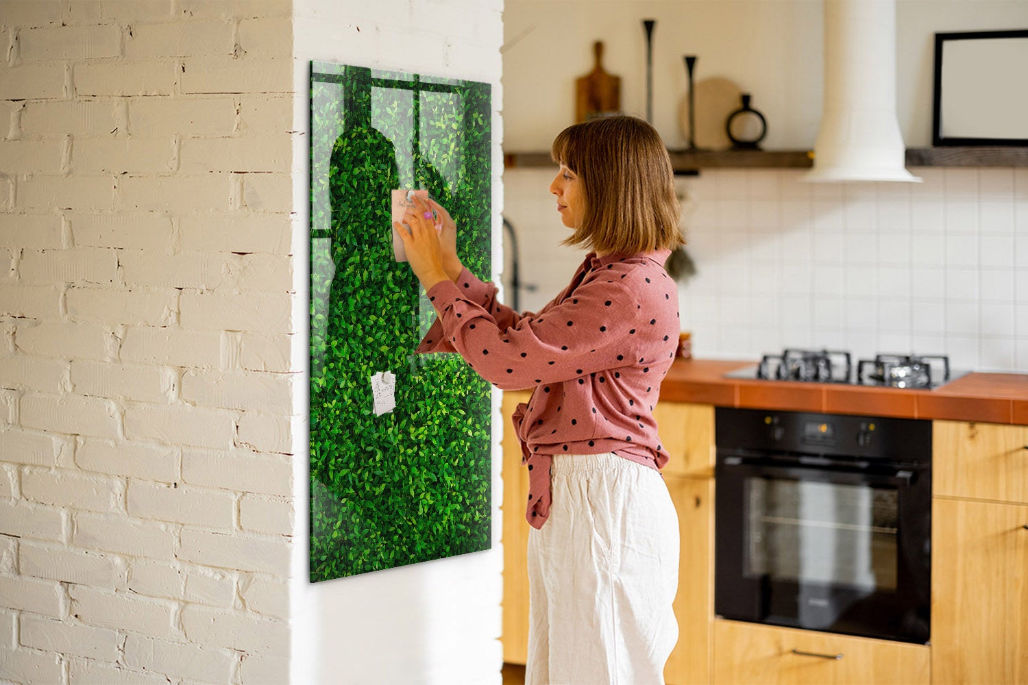 Tableau magnétique mural, Tulup - 60x120 cm - Clôture feuillage, 5 aimants, une éponge, un marqueur blanc - 6