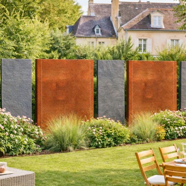 Panneau Brise Vue Métal Acier Corten Premium H.180 cm - madecoupesurmesure - 9