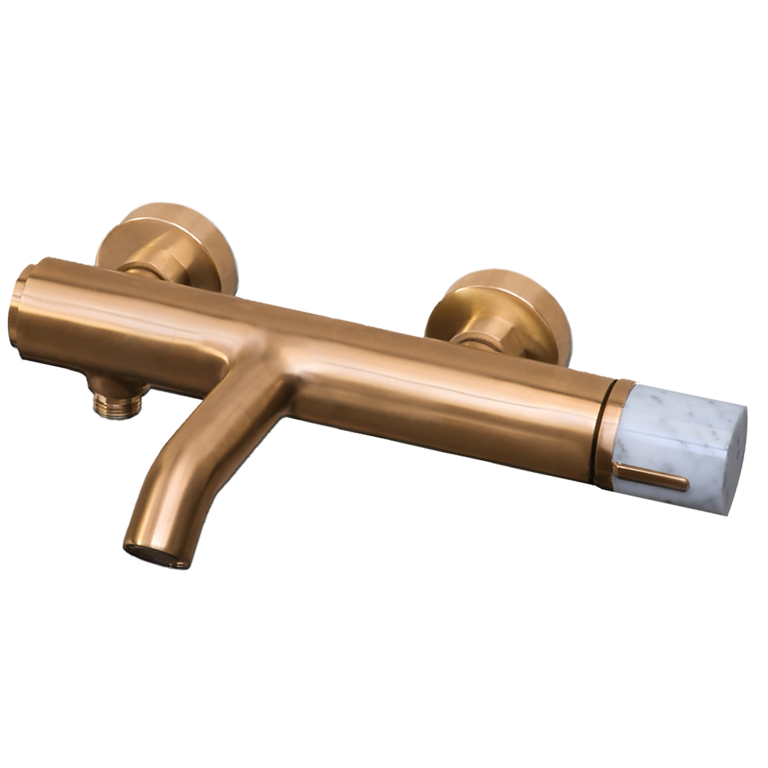 Manopola mieszacz wannowo-prysznicowy mechaniczny marmur szczotkowany miedzią