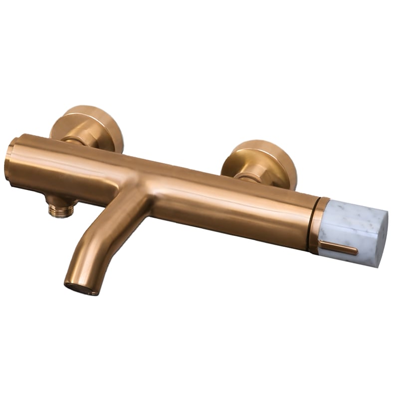 Manopola mieszacz wannowo-prysznicowy mechaniczny marmur szczotkowany miedzią