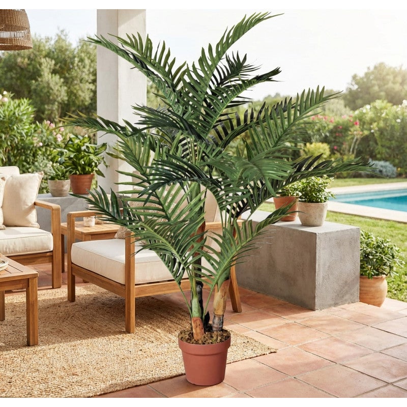 Palmier Artificiel 120cm avec pot | Plante Artificielle en plastique pour la décoration de jardin intérieur et extérieur - 5