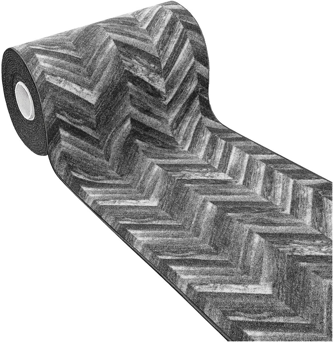 Alfombra de cocina 50x115 cm tejido plano antideslizante pasillo de baño efecto parquet gris