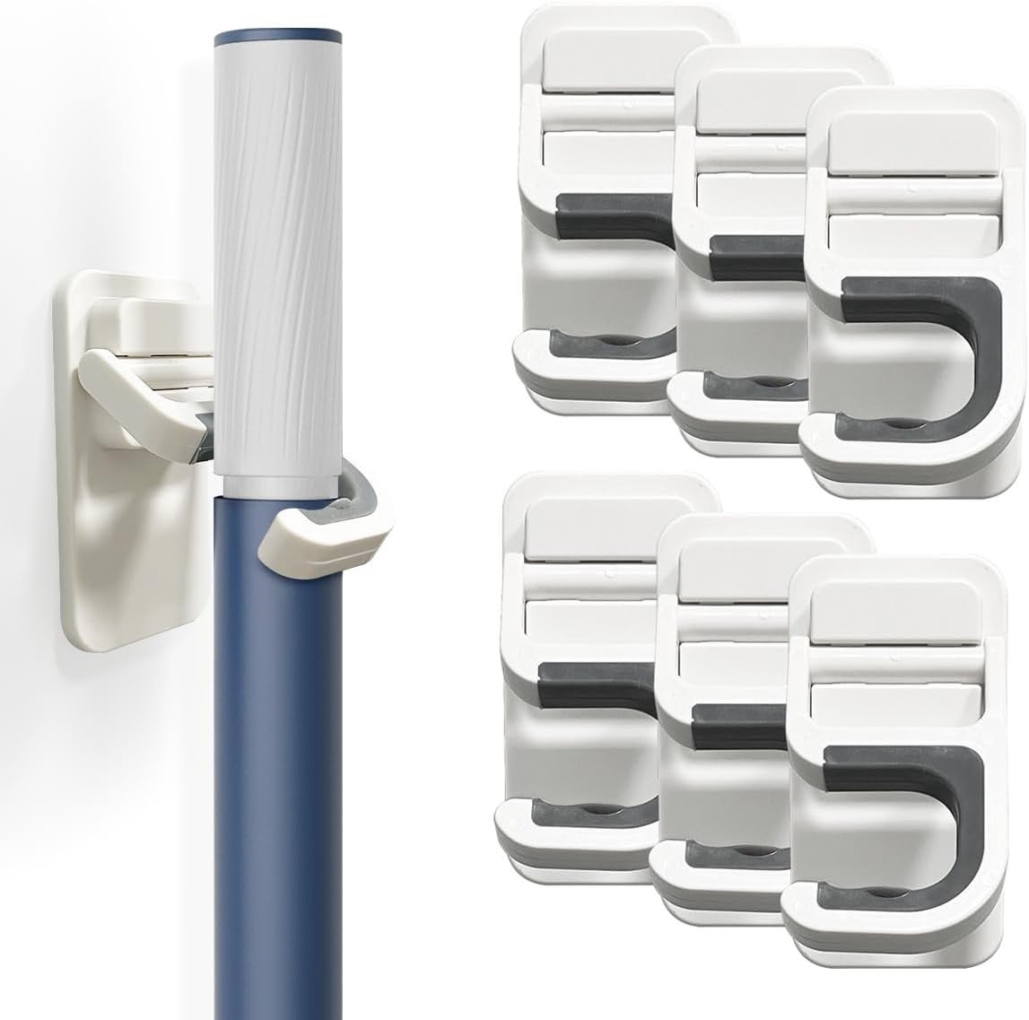 Lot de 2 supports muraux pour balai et serpillère Lot de 2 supports muraux pour balai et serpillère